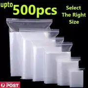 upto 500 Zip Lock Plastic Bag Clear Resealable Reclosable Zipper Packing Storage