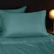 Morrissey King Bed 1700tc Cotton Rich Sheet Set Mineral Blue