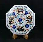 12" white Marble elephant sofa coffee Table Top Inlay Pietra dura art wall Decor