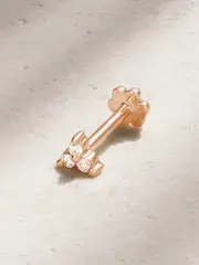 [MARIA TASH] MARIA TASH - Tiny 18-karat Rose Gold Diamond Earring - One size One size Gold