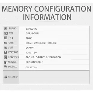 ♀全新三星 ddr3 ddr3l 4gb 8gb 筆記本電腦內存 1600mhz 1333