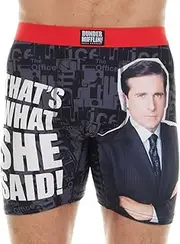 [COCO BRANDS] The Office Men's Boxer Briefs - No Fly, Anti-Chafing Stitching, Comfort Shaped/Cotton Lined Crotch