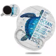 Ergonomic Mouse Pad Wrist Support and Coffee Coaster, Funny Words with Blue S...