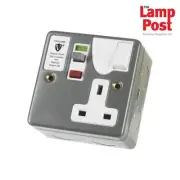 Timeguard RCD04MPVN RCD Protected Single Gang Metal Switched Socket - Passive