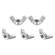 M6x1.0mm(DxP) Butterfly Wing Nuts 5Pack Stainless Steel Wing-Nut Silver