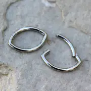 16G 3/8" G23 TITANIUM EYE Marquise Hoop Tragus HINGED SEGMENT Nose CLICKER Ring