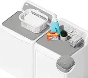 2 Pack Washer and Dryer Cover for the Top, 26'' x 18'' Silicone Rubber Mat for Laudry Machine & Dryer,Non-slip Heavy Duty Waterproof Washable Top Protector Mat Pad for Laundry & Kitchen (Light Gray)