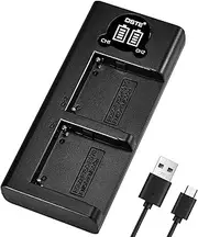 DSTE Dual Quick Charger with LCD Display Compatible for Sony NP-F550 NP-F750 NP-F930 NP-F950 NP-F960 NP-F970 NP-FM50 NP-FM55H NP-FM500H Battery