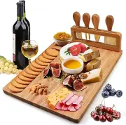Roccar Cheese Board Birthday Gifts for Women-Bamboo Cheese Boards and Knife Set,
