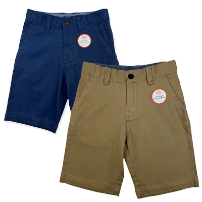 2 Wonder Nation Boys Shorts -School Uniform Approved Size 8 (23x7) Beige & Navy