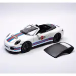 【棉棉商店2022】SCHUCO 1:18 PORSCHE  911 MARTINI 馬丁尼GTS 保時捷性能跑車白色敞