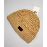 Ugg Chunky Knit Wool Beanie Hat Camel