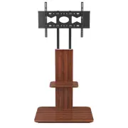 Height Adjustable Wood Floor TV Stand Universal TV Mount for 32-65 Inch LCD LED