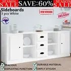 Sideboards Cupboard Buffet Cabinet 3 pcs Engineered Wood Storage White vidaXL