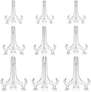 15 Pcs Clear Display Stands, Wanfoou Clear Plate Display Stand, Folding Picture Frame Holder Decorative Easel,for Home Decoration, Clear Plate Holders for Display Picture Artwork (3 Sizes)