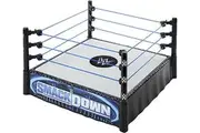 WWE Superstar Ring 14-in with Spring-Loaded Mat Real Flex Ropes for Action Figures Gift for Ages 6 Years Old Up