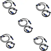 Vaguelly 5sets 4-core Speaker Cables Noise-canceling Design Flat Speaker Wire Outdoor Audio Wire Plugs 2pcs*5