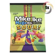 1x Bag Mike and Ike Mega Mix Sour 10 Assorted Flavors Chewy Candy | 5oz