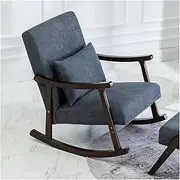 Modern Rocking Chair Accent Chair Glider Rocker Lazy Lounge Arm Chair for Baby Nursery with Thick Padded Cushion & Pillow,Upholstered Wooden Armchair Mid-Century Glider Rocker (Color : Gray-2)