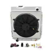 For 61-65 Econoline Comet Mercury Comet 3 Row Radiator+Shroud+Electric Fan+Relay
