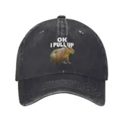 Ok I Pull Up Capybara Baseball Cap Women Men Adult Dad Hat Summer Snapback Caps