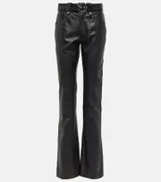 [Alessandra Rich] Alessandra Rich Croc-effect leather pants AU 8 black