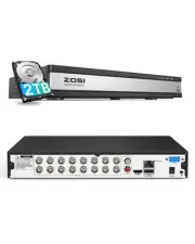 16 Channel H.265+ Home Security DVR Recorder, 1080P Lite Hybrid 4-in-1(Analog...