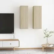 VRAXO TV Cabinets 2 pcs Sonoma Oak 30.5x30x90 cm Engineered Wood -28.35KG,803351