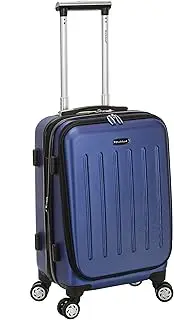 [Rockland] Titan Hardside Carry-On Spinner Luggage, Blue, 22"X13"x9" (with wheels), 3.175kg, ABS Material, 4 Spinner Wheels, Expandable, Laptop Pocket, Water Resistant