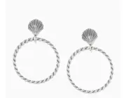 Brighton women's shells hoop earrings size One Size (Retail Price $88.00)