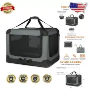 Lightweight Folding Pet Kennel with Locking Zippers - Perfect for Dogs and Cats