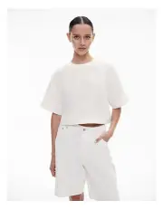 [Witchery] Linen Crop Popover in Fresh White