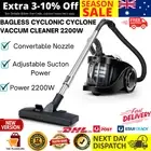 Bagless Cyclonic Cyclone Vaccum Cleaner 2200W Powerful Filter HEPA Vacuum Black