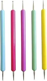 Beavorty DIY 5PCS Nail Art Pen Set Dotting Tools for Nail Art Manicure Painting Supplies Ball Tips for Women