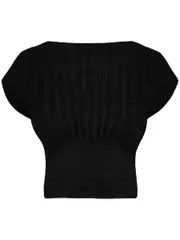Wynn Hamlyn | Black Accordian Knit Top | The UNDONE