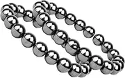 Healeved 2pcs Magnetic Bracelet Beaded Bracelets Decorative Wrist Hematite Charms Mens Bracelets Relieving Hematite Bracelet Mens Magnetic Men Beaded Bracelet Male Supply Black Red Ore Iron