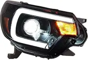 Headlight Assembly Compatible with TY Tacoma 2012-2014 LED DRL LED Dual Beam Lens Halogen Turn Signal