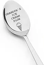 Birthday Gifts for Grandpa from Grandchildren Engraved Grandpa’s Ice Cream Spoon for Grandad Funny Fathers Day Christmas Xmas Gifts for Papa from Granddaughter Grandson
