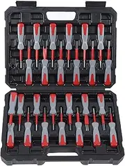26PCS Terminal Removal Tool Kit Universal Multifunction Car Wire Harness Pin Connector Release Tool Electrical Terminal Removal for Vehicles