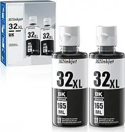 Osinkjet 32XL Black Ink Bottle Compatible for HP Smart Tank 7602 5101 6001 7301 651 551 5000 580 Printer, 32 XL Ink Bottle Set for Smart Tank Plus 570 578 590 Ink Refill 2-Pack 165ml,1VV24AN