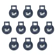 10pcs Plastic Cord Lock Single Hole Toggle Stopper Round Ball Shaped, Navy Blue