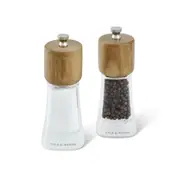 2pc Cole & Mason Woodbury Beech Wood Adjustable Salt Pepper Set - 5.7×13.4 cm