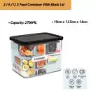 2 / 6 /12 X Food Container Kitchen Fridge Freezer Pantry Storage Organiser 2.7L