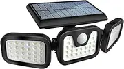 HOORAY Solar Lights Outdoor - 800Lumens 74 LED Wireless Motion Sensor Light,3 Adjustable Heads,270°Wide Angle Illumination,IP65 Waterproof, Security LED Flood Light for Porch Garden Patio Driveway Pathway