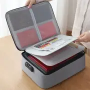 Large Fireproof Document Box with Lock File Storage Waterproof Safe Bag