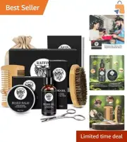 Complete Beard Grooming Set: Oil, Scissors & Comb – Ideal for Men’s Gifts