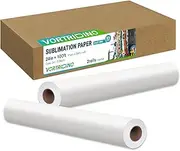 VORTRIDINO Sublimation Paper Roll 24 Inches x 100 Feet, 2" Core, E-pson F570 Sublimation Paper Roll 24 inch wide, 95gsm, 2 Rolls (24in x 100ft x 2Rolls)