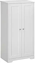 HOMCOM Kitchen Pantry Storage Cabinet, Freestanding Kitchen Cupboard with 2 Doors, Adjustable Shelves for Living Room, Dining Room Storage, Bedroom, White