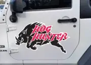 Run Hog Boar Pig Hunter Sticker Decal Hunting Car 4x4 Vinyl Wild Adventure 4x4
