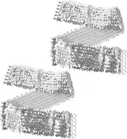 [Healeved] 2pcs Women Sequin Waist Belt Wide Elastic Cinch Belts with Buckle Shimmering Accessory for Costume Disco Parties